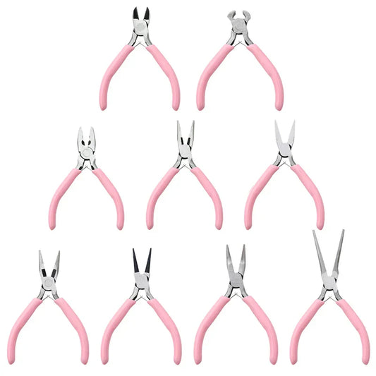 Essential Tools for Crafting: The Cute Pink Handle Anti-Slip Jewelry Pliers Kit for DIY Jewelry Making