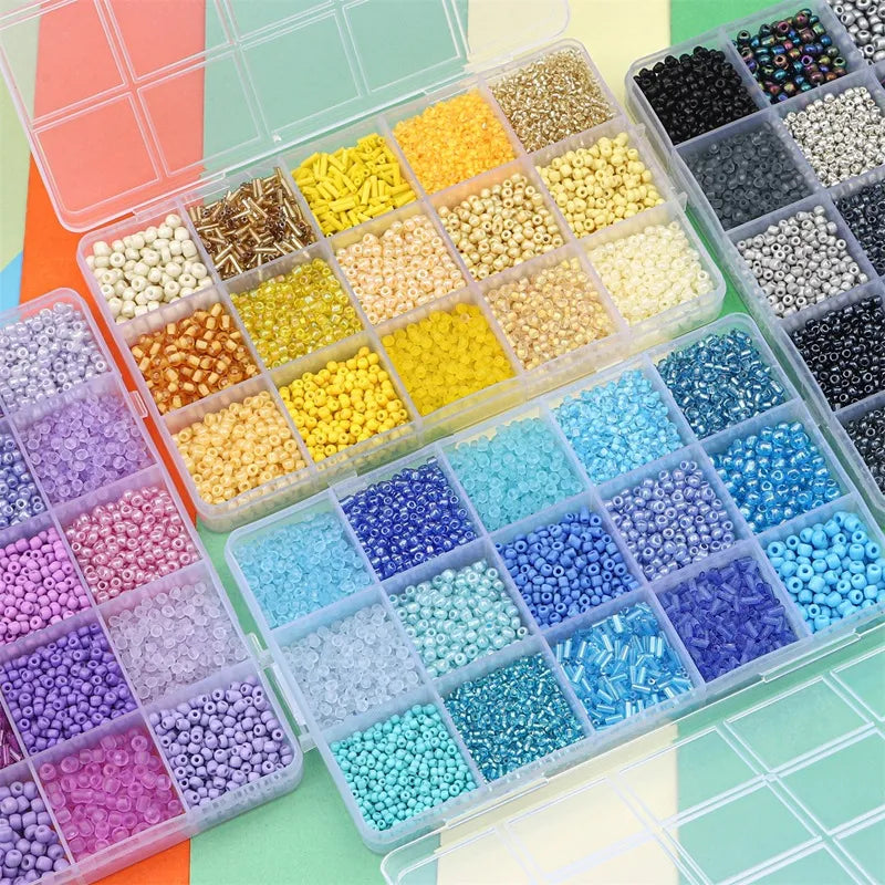 Lot de 15 perles en verre de 3 mm, kit de bracelet d'amitié à faire soi-même