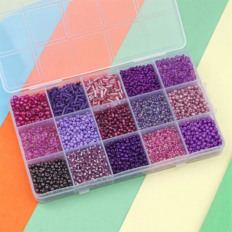 Lot de 15 perles en verre de 3 mm, kit de bracelet d'amitié à faire soi-même