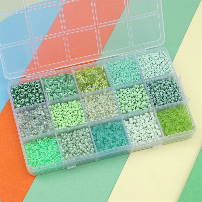 Lot de 15 perles en verre de 3 mm, kit de bracelet d'amitié à faire soi-même