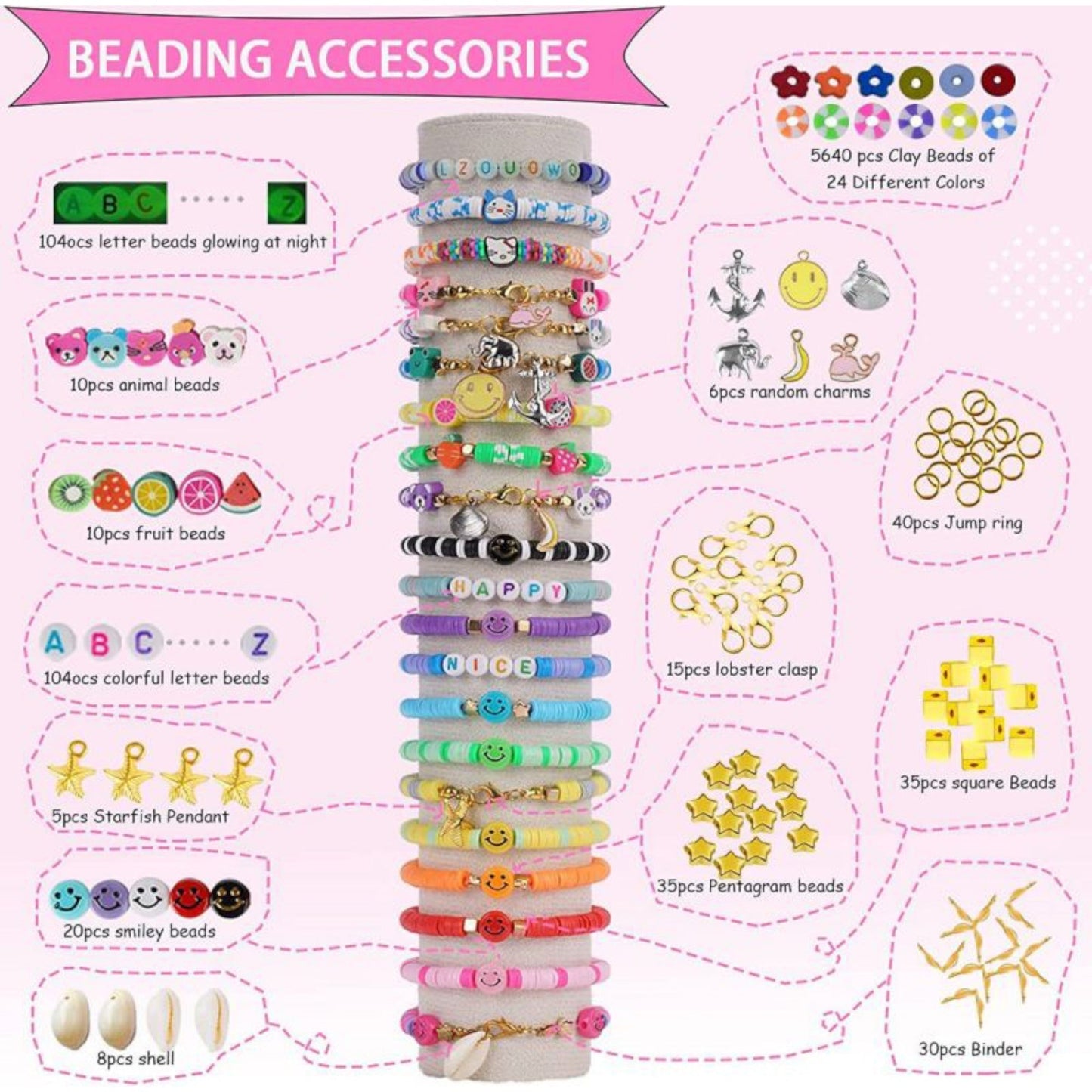 DIY Beading kits for making bracelets and other jewelry.