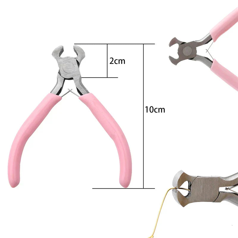 Cute Pink Handle Anti-Slip Jewelry Pliers Kit for DIY Jewelry Making