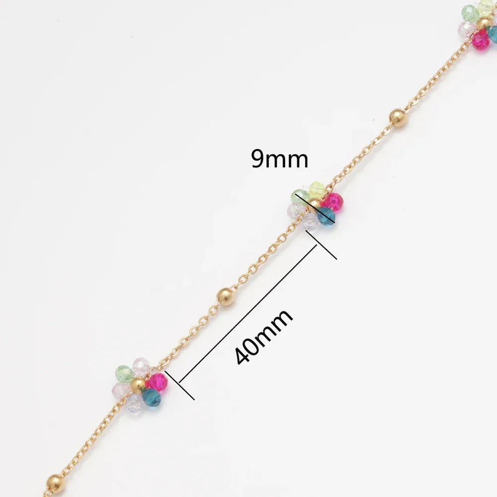 Meter Stainless Steel Pearl Flower Satellite Chain for DIY Jewelry