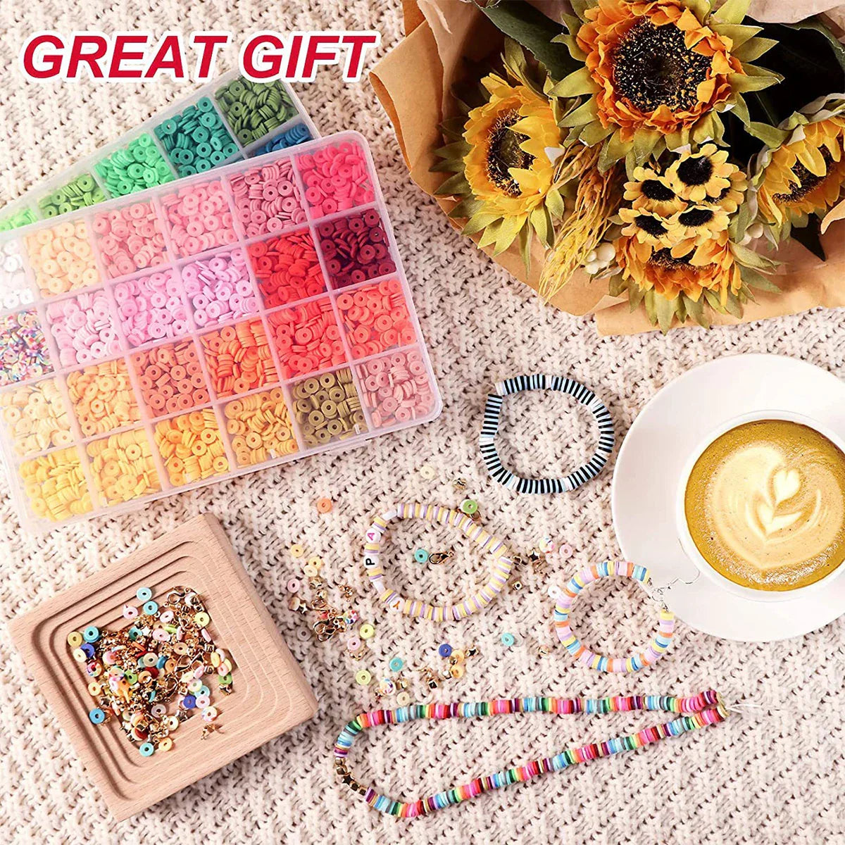 5000-Piece Colorful Clay beads DIY Jewelry